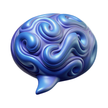 glorious distinctive A single, abstract speech bubble with swirling patterns inside, with Transparent Background png