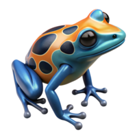 extraordinary memorable Ultra-detailed, professional render of a photorealistic isolated cutout of a single poison dart frog, vibrant colors, dorsal view with Transparent Background png