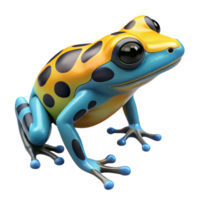 dazzling bohemian Ultra-detailed, professional render of a photorealistic isolated cutout of a single poison dart frog, vibrant colors, dorsal view with Transparent Background precision png