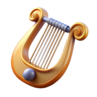 exemplary gothic Lyre, stringed instrument of Apollo, symbol of music and poetry, with Transparent Background flawless png