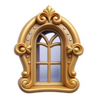 dramatic inspired Baroque ornate window frame, with Transparent Background png