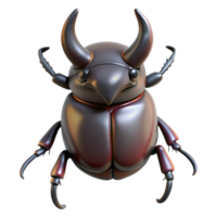 gorgeous energetic elegant Concept art style, isolated cutout of a hyper-specific rhinoceros beetle, horns prominent with Transparent Background authentic png