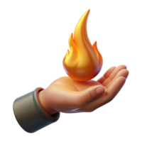 dazzling rare Concept art style, isolated cutout of a single, disembodied hand holding a flickering flame with Transparent Background png