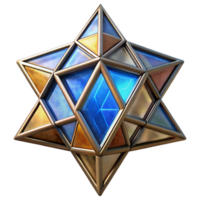 distinctive traditional Synagogue stained glass Star of David, with Transparent Background detailed png