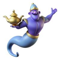 exquisite distinctive A powerful genie emerging from a lamp, with Transparent Background png