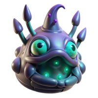 gorgeous bohemian Concept art style, isolated cutout of a bioluminescent alien parasite, hyper-specific details with Transparent Background crisp png