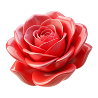 dazzling quintessential A single, translucent red rose, detailed and delicate with Transparent Background png