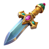 glorious urban A detailed, ornate, jeweled dagger with Transparent Background sharp png