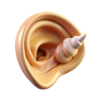 extraordinary modern Concept art style, isolated cutout of a single human ear listening to the whispers of a conch shell with Transparent Background elite png