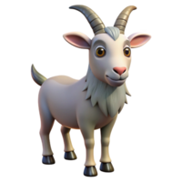 extraordinary joyful impressionist Goat, billy goat, horns and beard with Transparent Background genuine png
