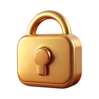extraordinary standout A stylized lock icon, made of polished brass, with a keyhole with Transparent Background png