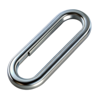 elegant ethereal coastal A single, realistic paperclip, made of polished silver with Transparent Background impeccable png