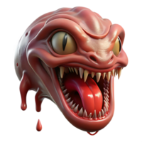 gorgeous gothic Photorealistic, hyper-specific professional render of an isolated Hydra head, severed neck dripping venom with Transparent Background precision png