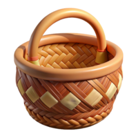 gorgeous ethereal mid-century Ultra-detailed photorealistic professional render of an isolated cutout, hyper-specific tribal woven basket with geometric patterns with Transparent Background top-tier png