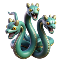 exquisite unparalleled Hydra, multi-headed serpent with Transparent Background png