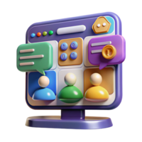 beautiful quintessential Virtual meeting software interface, conferencing, with Transparent Background png