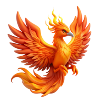 fascinating victorian Phoenix, fiery bird, reborn from ashes with Transparent Background sharp png