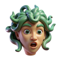 calm sumptuous Gorgon Head with Transparent Background luxury png