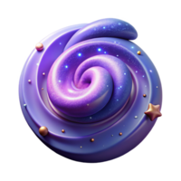 dazzling reflective geometric A stylized galaxy with swirling stars and nebulae with Transparent Background 8K png