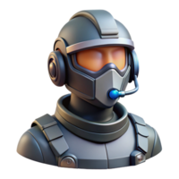 glorious energetic tropical Futuristic soldier helmet with visor and integrated communication system with Transparent Background exclusive png