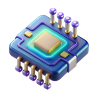 dreamy gorgeous Cyberpunk data chip, glowing circuits, encrypted information with Transparent Background impeccable png