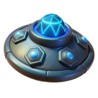 fascinating mysterious avant-garde Alien artifact, glowing runes, unknown purpose with Transparent Background impeccable png
