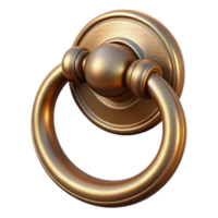 captivating tropical Photorealistic, ultra-detailed, isolated cutout of a single, antique, brass door knocker with Transparent Background handcrafted png