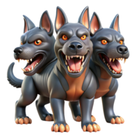 dazzling notable Cerberus, three-headed dog, guarding the underworld, with Transparent Background png