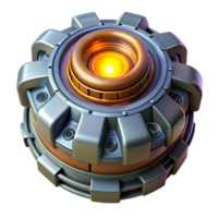 exemplary minimalist Spaceship engine core with glowing energy source and intricate details with Transparent Background professional png