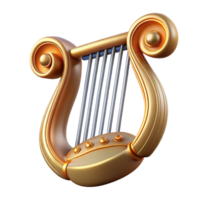 dreamy enchanting Lyre of Apollo, God of Music, with Transparent Background artisan png