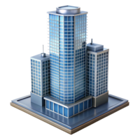 standout retro Modern skyscraper architectural model with Transparent Background 8K png