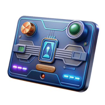 linda arte deco nave espacial cartão de acesso com brilhando o circuito padrões e identificação código com transparente fundo habilmente tiro png