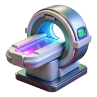enchanting signature Hyper-specific, professional render of a futuristic, compact medical scanner with holographic interface with Transparent Background png