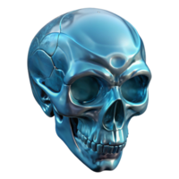 extraordinary unforgettable Photorealistic, ultra-detailed, hyper-specific professional render of a single, crystalline alien skull with intricate patterns with Transparent Background png