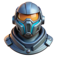 dazzling mysterious rustic Concept art style, isolated cutout of a futuristic, heavy-duty power armor helmet with integrated HUD with Transparent Background gallery standard png