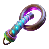 dazzling quintessential Concept art style, isolated cutout of a futuristic, energy-based whip with glowing segments with Transparent Background png