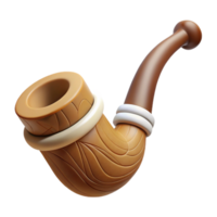 immaculate remarkable Hyper-specific, professional render of a tribal elder's carved wooden pipe with a bone stem with Transparent Background png