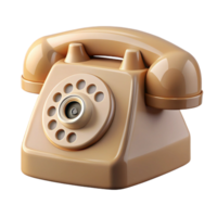 fascinating unparalleled Photorealistic, ultra-detailed, isolated cutout of a single, retro, beige rotary telephone, front view with Transparent Background png