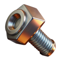 dynamic hypnotic Steampunk bolt with hexagonal head and steel finish with Transparent Background authentic png