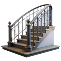 enchanting harmonious surreal Staircase railing wrought iron with Transparent Background authentic png