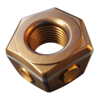 lindo caprichoso urbano steampunk noz com hexagonal forma e latão terminar com transparente fundo impecável png