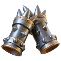 vibrant distinctive A pair of gauntlets, steel, adorned with spikes with Transparent Background png