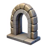 serene elegant Arched doorway stone frame, with Transparent Background studio quality png
