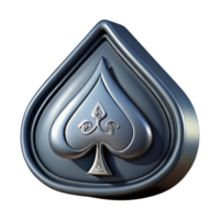 mysterious captivating Concept art style rendering of a single, stylized playing card, Ace of Spades, intricate design with Transparent Background authentic png