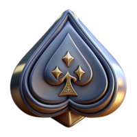 iconic abstract Concept art style rendering of a single, stylized playing card, Ace of Spades, intricate design with Transparent Background crisp png