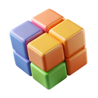 Maravilhoso procurados uma rotativo rubik's cubo resolução intermediária com vibrante, lustroso cores com transparente fundo png