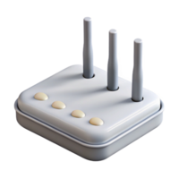 exquisite coastal Hyper-specific, professional render of a modern, white wireless router with multiple antennas with Transparent Background 8K png