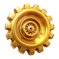 vibrant rustic A golden spiral shell made of interconnected gears and cogs with Transparent Background professional png