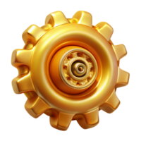 memorable impressionist A golden spiral shell made of interconnected gears and cogs with Transparent Background artisan png
