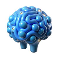passionate splendid A single, stylized brain composed of glowing binary code with Transparent Background luxury png